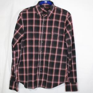 Rock Steady Pearl Snap Button-down Shirt Plaid Size M.